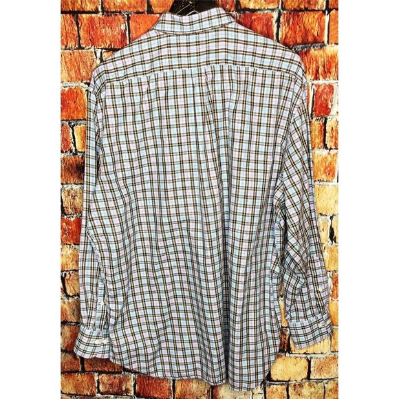Peter Millar Men’s Long Sleeve Button Front XXL Cotton Multicolor Plaid Shirt - Picture 3 of 4